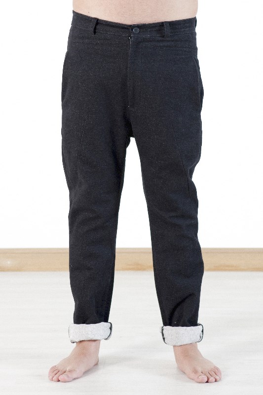 Man low crotch grunge black suede
Siyah