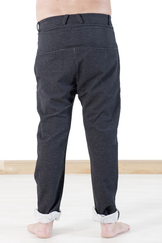 Man low crotch grunge black suede
Siyah